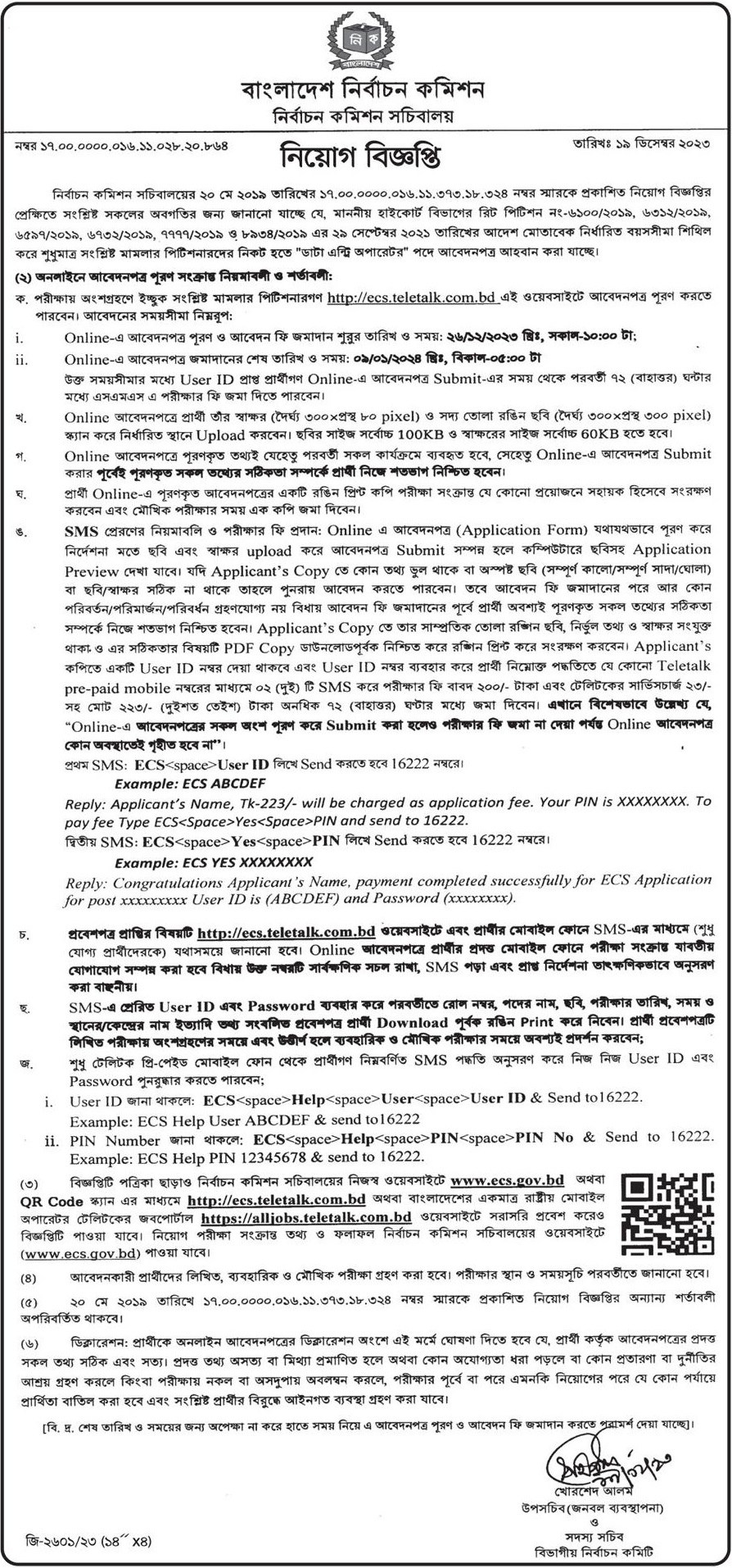 Bangladesh Election Commission Job Circular 2024
